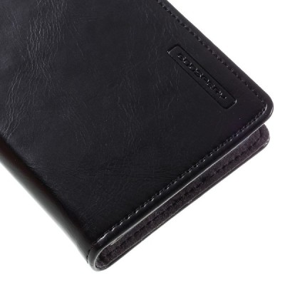 Mercury Blue Moon Samsung Galaxy A3 (2016) atvērams melns ādas maciņš / Vacins.lv