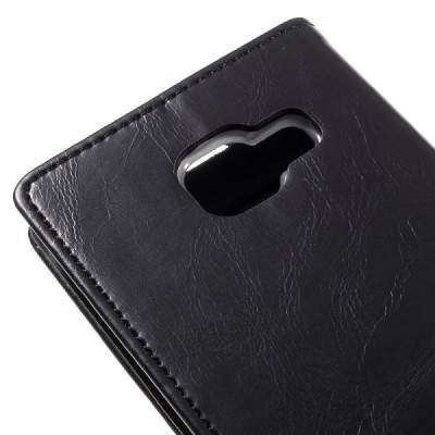 Mercury Blue Moon Samsung Galaxy A3 (2016) atvērams melns ādas maciņš / Vacins.lv