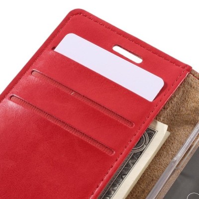 Mercury Blue Moon Samsung Galaxy A3 (2016) atvērams sarkans ādas maciņš / Vacins.lv