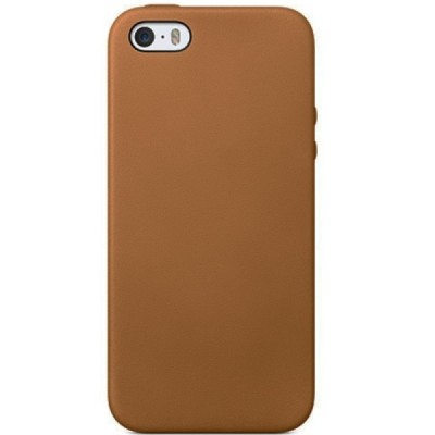 Apple iPhone SE (5, 5s) kieto silikono TPU šviesiai rudas dėklas - nugarėlė / Priedai.lt