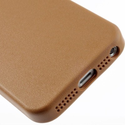 Apple iPhone SE (5, 5s) kieto silikono TPU šviesiai rudas dėklas - nugarėlė / Priedai.lt