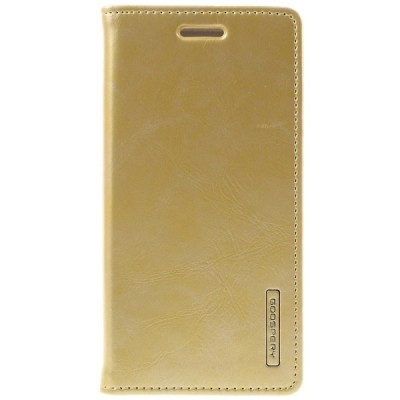 Mercury Blue Moon atverčiamas Samsung Galaxy A3 (2016) auksinis odinis dėklas - piniginė / Priedai.lt