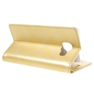Mercury Blue Moon atverčiamas Samsung Galaxy A3 (2016) auksinis odinis dėklas - piniginė / Priedai.lt