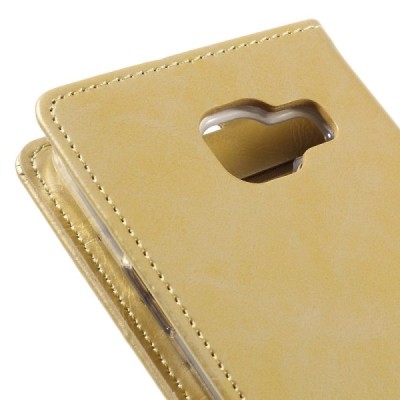 Mercury Blue Moon atverčiamas Samsung Galaxy A3 (2016) auksinis odinis dėklas - piniginė / Priedai.lt