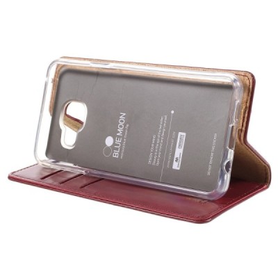 Mercury Blue Moon atverčiamas Samsung Galaxy A3 (2016) bordo odinis dėklas - piniginė / Priedai.lt