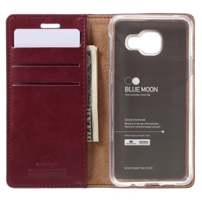 Mercury Blue Moon atverčiamas Samsung Galaxy A3 (2016) bordo odinis dėklas - piniginė / Priedai.lt