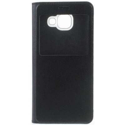 Samsung Galaxy A3 (2016) atvēramais maciņš ar lodziņu - melns / Vacins.lv