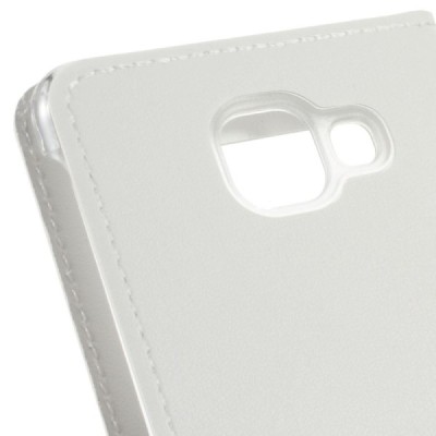 Samsung Galaxy A3 (2016) baltas odinis atverčiamas dėklas su langeliu / Priedai.lt