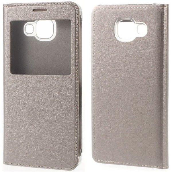 Atverčiamas dėklas su langeliu - auksinis (Galaxy A3 2016)