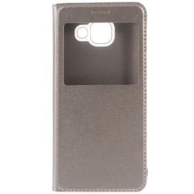 Samsung Galaxy A3 (2016) auksinis odinis atverčiamas dėklas su langeliu / Priedai.lt