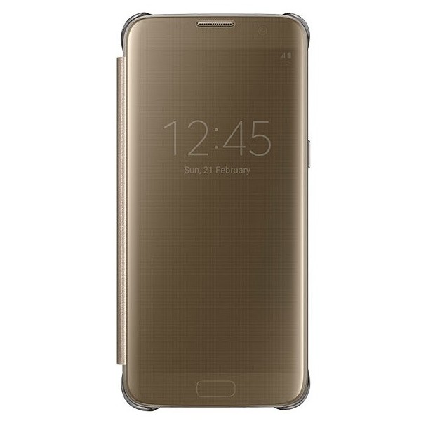 „Samsung“ Clear View Cover atvērams maciņš - zelta (Galaxy S7)