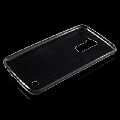 LG K10 (K420N) skaidrus (permatomas) kieto silikono TPU ploniausias pasaulyje bespalvis dėklas / Priedai.lt