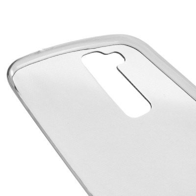 LG K10 (K420N) dzidrs (caurspīdīgs) cieta silikona TPU pasaulē planākais pelēks apvalks / Vacins.lv