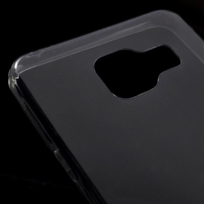 Samsung Galaxy A3 2016 (A310) skaidrus (permatomas) kieto silikono TPU ploniausias pasaulyje pilkas dėklas / Priedai.lt