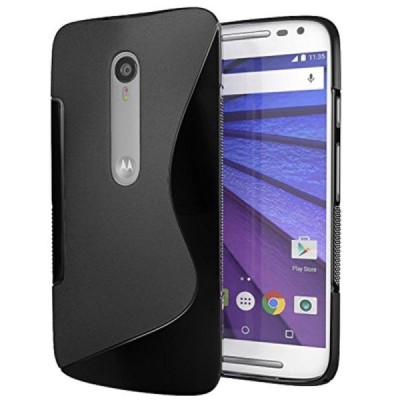 Motorola Moto G 3rd (3 Gen) cieta silikona (TPU) melns apvalks / vacins.lv