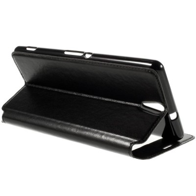 Sony Xperia C5 Ultra Roar Noble ādas atvēramais melns futrālis / Vacins.lv