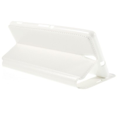 Sony Xperia C5 Ultra Roar Noble ādas atvēramais balts futrālis / Vacins.lv