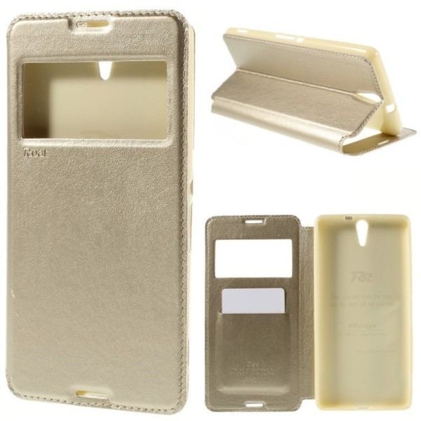 „Roar“ Noble atvēramais futrālis - zelta (Xperia C5 Ultra)