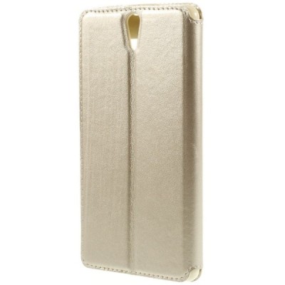 Sony Xperia C5 Ultra Roar Noble ādas atvēramais zelta futrālis / Vacins.lv