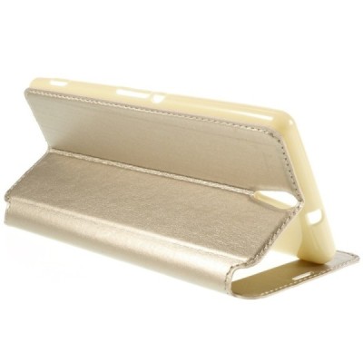 Sony Xperia C5 Ultra Roar Noble ādas atvēramais zelta futrālis / Vacins.lv