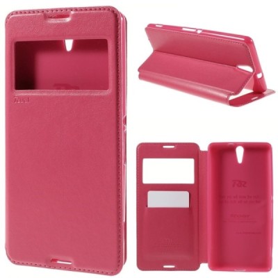 Sony Xperia C5 Ultra Roar Noble ādas atvēramais rozs futrālis / Vacins.lv