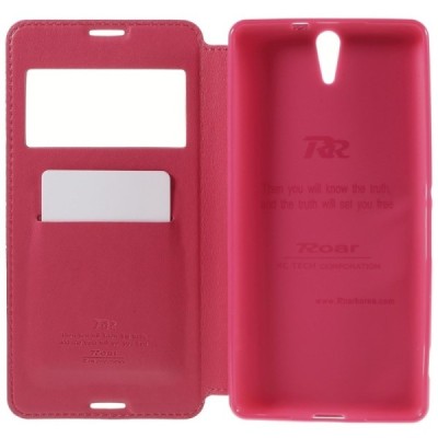 Sony Xperia C5 Ultra Roar Noble ādas atvēramais rozs futrālis / Vacins.lv