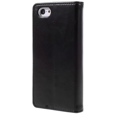 Mercury Blue Moon atverčiamas iPhone 5c juodas odinis dėklas - piniginė / Priedai.lt