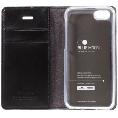 Mercury Blue Moon atverčiamas iPhone 5c juodas odinis dėklas - piniginė / Priedai.lt