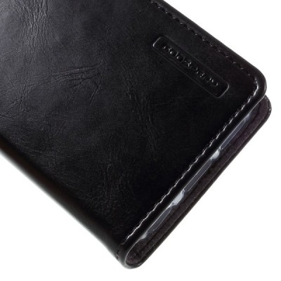 Mercury Blue Moon atverčiamas iPhone 5c juodas odinis dėklas - piniginė / Priedai.lt