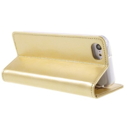 Mercury Blue Moon atverčiamas iPhone 5c auksinis odinis dėklas - piniginė / Priedai.lt