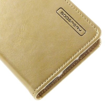 Mercury Blue Moon atverčiamas iPhone 5c auksinis odinis dėklas - piniginė / Priedai.lt