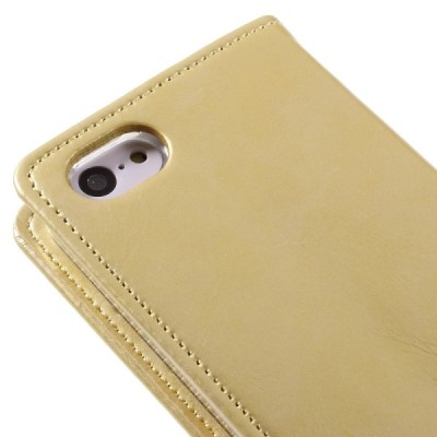 Mercury Blue Moon atverčiamas iPhone 5c auksinis odinis dėklas - piniginė / Priedai.lt