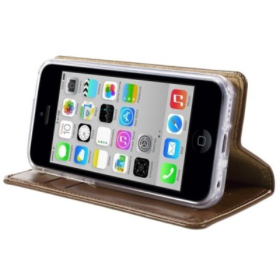 Mercury Blue Moon iPhone 5c atvērams brūns ādas maciņš / Vacins.lv