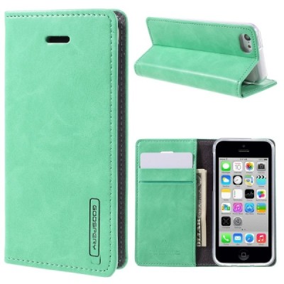 Mercury Blue Moon atverčiamas iPhone 5c mėtinis odinis dėklas - piniginė / Priedai.lt