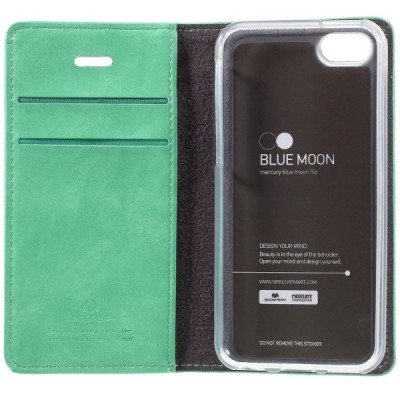 Mercury Blue Moon iPhone 5c atvērams piparmētru ādas maciņš / Vacins.lv