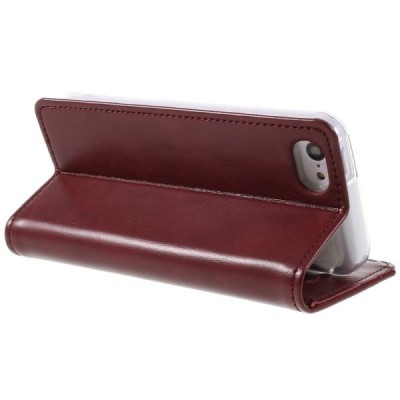 Mercury Blue Moon iPhone 5c atvērams bordo ādas maciņš / Vacins.lv