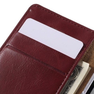 Mercury Blue Moon iPhone 5c atvērams bordo ādas maciņš / Vacins.lv