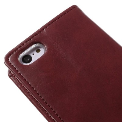 Mercury Blue Moon iPhone 5c atvērams bordo ādas maciņš / Vacins.lv