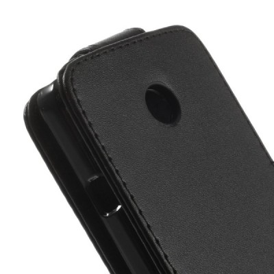 Huawei Ascend Y330 klasikinis vertikaliai atverčiamas juodas odinis dėklas / Priedai.lt