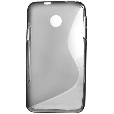 Huawei Ascend Y330 skaidrus (permatomas) kieto silikono TPU pilkas dėklas - nugarėlė / Priedai.lt