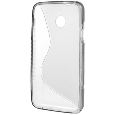 Huawei Ascend Y330 skaidrus (permatomas) kieto silikono TPU pilkas dėklas - nugarėlė / Priedai.lt