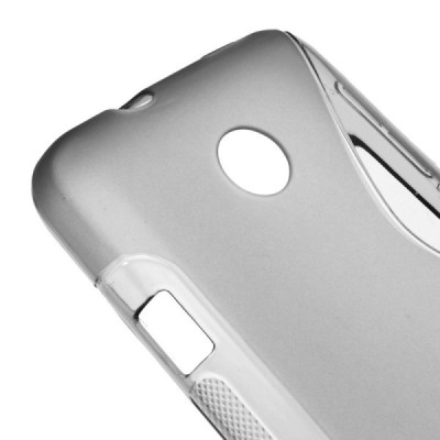 Huawei Ascend Y330 skaidrus (permatomas) kieto silikono TPU pilkas dėklas - nugarėlė / Priedai.lt