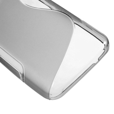 Huawei Ascend Y330 skaidrus (permatomas) kieto silikono TPU pilkas dėklas - nugarėlė / Priedai.lt