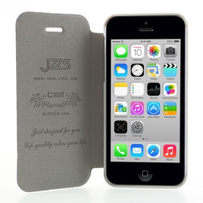 Baltas „Dolit“ JZZS atverčiamas Apple iPhone 5C dėklas (dėkliukas) / Priedai.lt