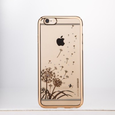 Apple iPhone 6S elegants JOYROOM Dandelion Field dzidrs (caurspīdīgs) zelta plastmasas apvalks ar kristāliem / Vacins.lv