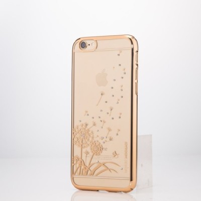 Apple iPhone 6S elegants JOYROOM Dandelion Field dzidrs (caurspīdīgs) zelta plastmasas apvalks ar kristāliem / Vacins.lv
