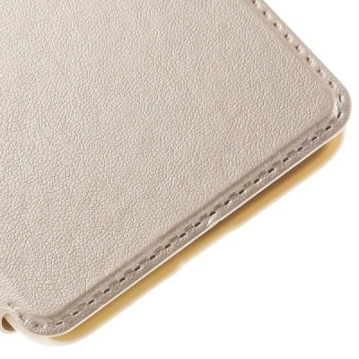 Huawei Y6 zelta atvēramais Smart Window ādas maciņš / Vacins.lv