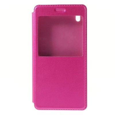 Huawei Y6 rozs atvēramais Smart Window ādas maciņš / Vacins.lv