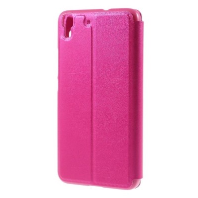 Huawei Y6 rozs atvēramais Smart Window ādas maciņš / Vacins.lv