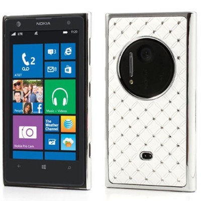 „Rhinestone“ baltas Nokia Lumia 1020 dėklas (dėkliukas) / Priedai.lt
